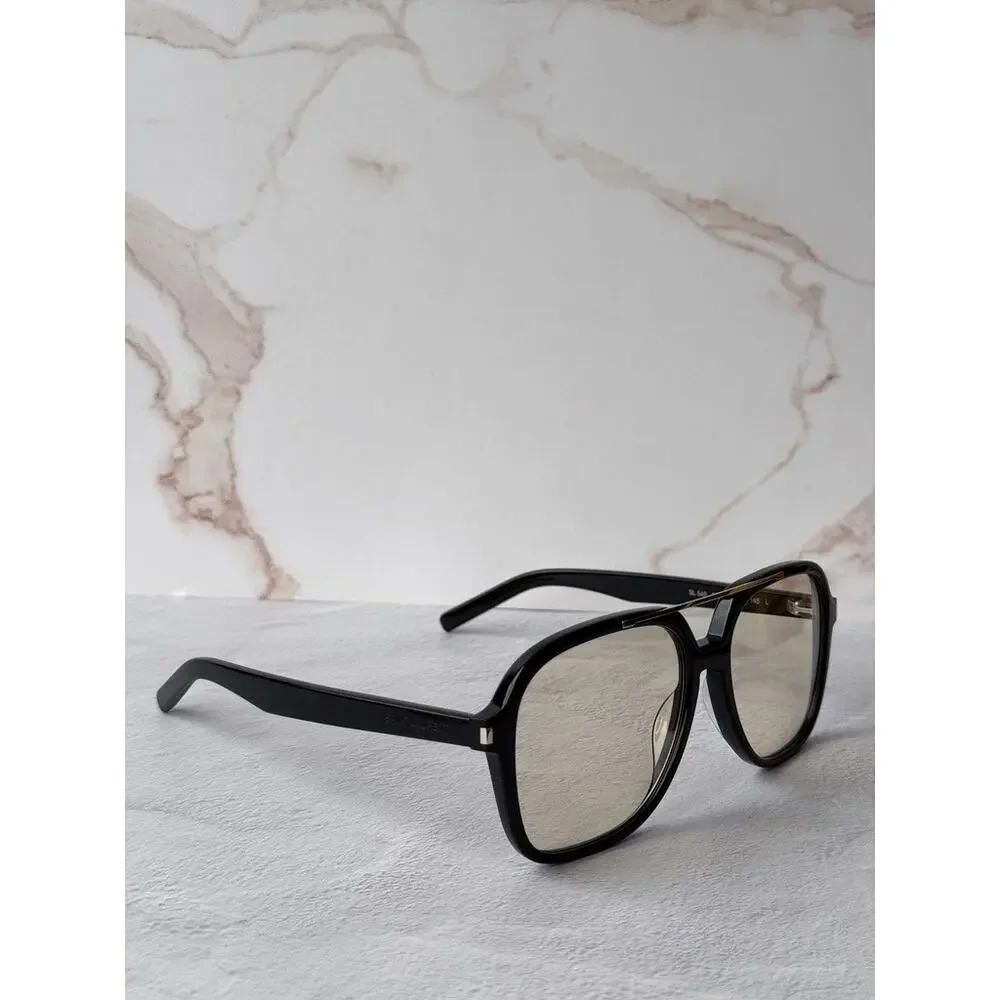 NEW Saint Laurent SL545 Black Aviator Sunglasses